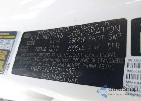 2015 Kia Forte Ex z USA, uszkodzony, nr VIN KNAFX5A84F5352837